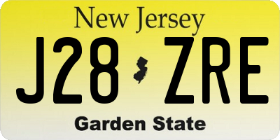 NJ license plate J28ZRE