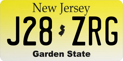NJ license plate J28ZRG
