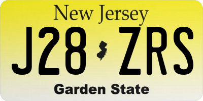 NJ license plate J28ZRS