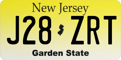 NJ license plate J28ZRT