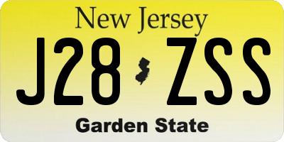 NJ license plate J28ZSS
