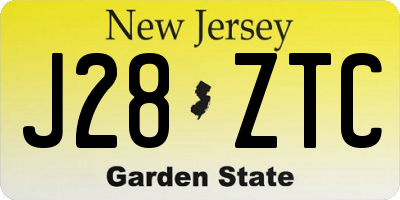 NJ license plate J28ZTC
