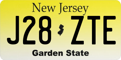 NJ license plate J28ZTE