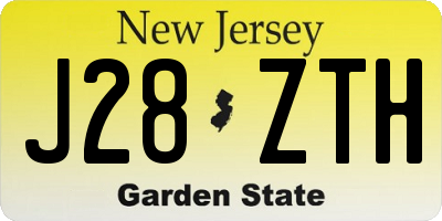NJ license plate J28ZTH
