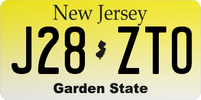 NJ license plate J28ZTO