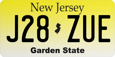NJ license plate J28ZUE