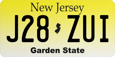 NJ license plate J28ZUI