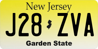 NJ license plate J28ZVA