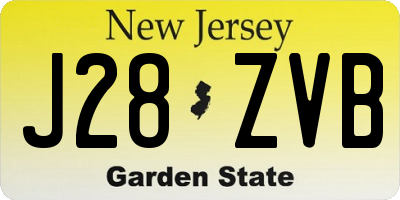 NJ license plate J28ZVB