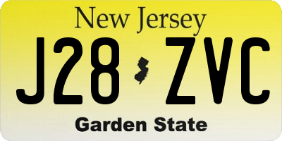 NJ license plate J28ZVC