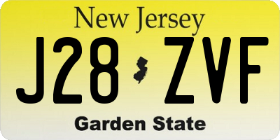 NJ license plate J28ZVF