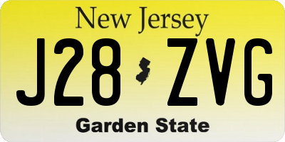 NJ license plate J28ZVG