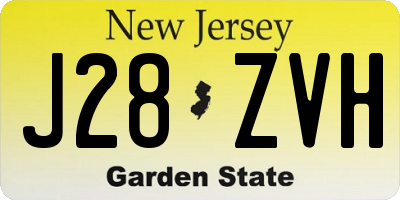 NJ license plate J28ZVH