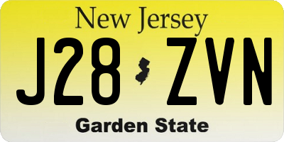 NJ license plate J28ZVN