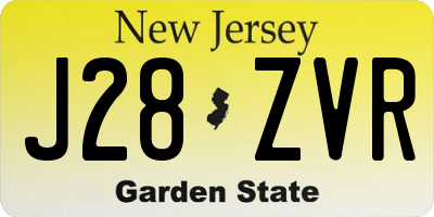 NJ license plate J28ZVR