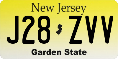 NJ license plate J28ZVV