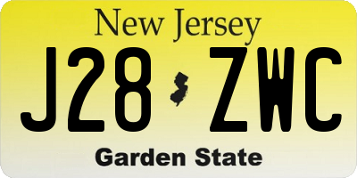 NJ license plate J28ZWC