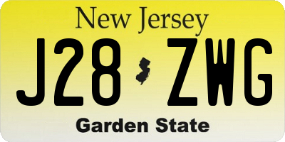 NJ license plate J28ZWG
