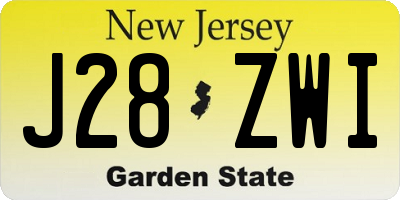 NJ license plate J28ZWI