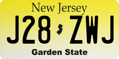 NJ license plate J28ZWJ