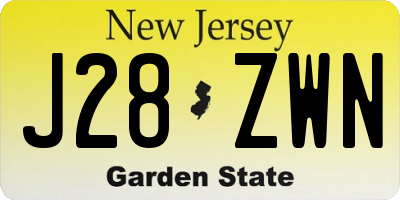 NJ license plate J28ZWN