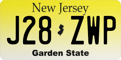 NJ license plate J28ZWP