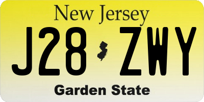 NJ license plate J28ZWY