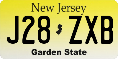 NJ license plate J28ZXB
