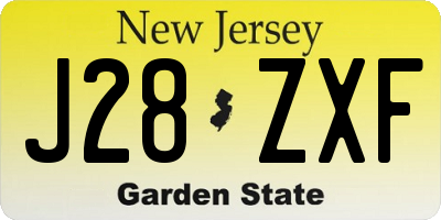NJ license plate J28ZXF