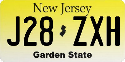 NJ license plate J28ZXH