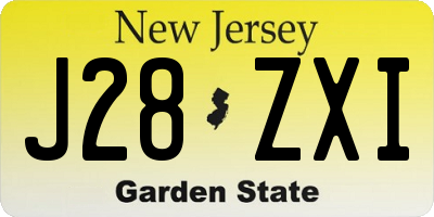 NJ license plate J28ZXI