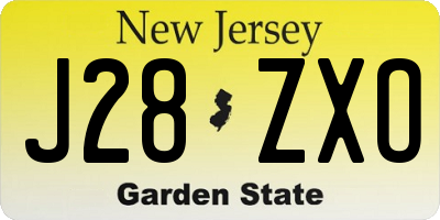 NJ license plate J28ZXO
