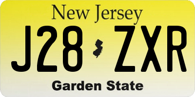 NJ license plate J28ZXR