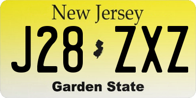 NJ license plate J28ZXZ