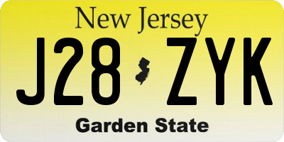 NJ license plate J28ZYK