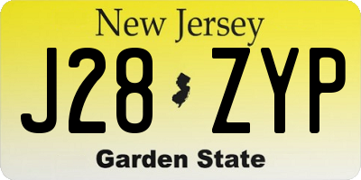 NJ license plate J28ZYP