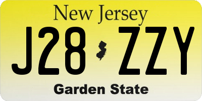 NJ license plate J28ZZY