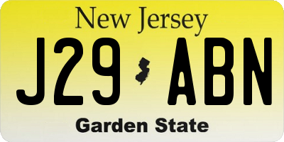 NJ license plate J29ABN
