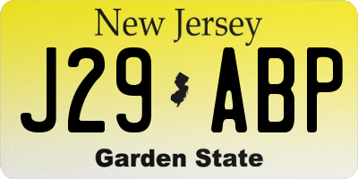 NJ license plate J29ABP