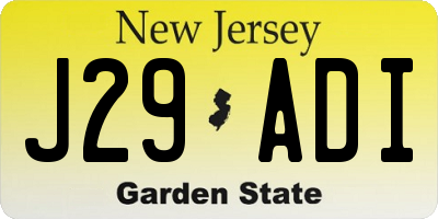 NJ license plate J29ADI