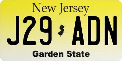 NJ license plate J29ADN