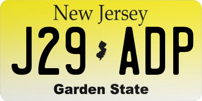 NJ license plate J29ADP