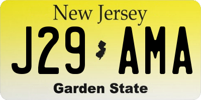 NJ license plate J29AMA