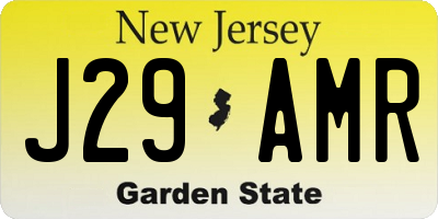 NJ license plate J29AMR