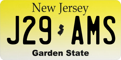 NJ license plate J29AMS