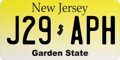 NJ license plate J29APH