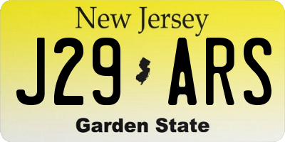 NJ license plate J29ARS