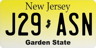NJ license plate J29ASN