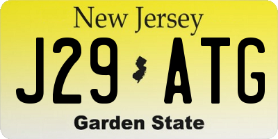 NJ license plate J29ATG