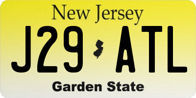 NJ license plate J29ATL